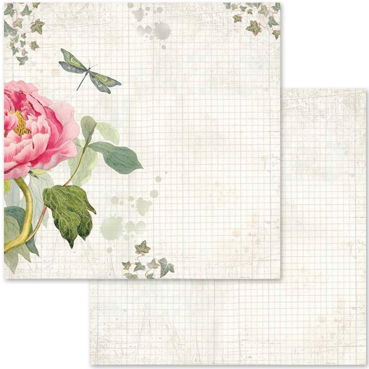 Paquete de papel Stamperia Letras y Flores 12" x 12"