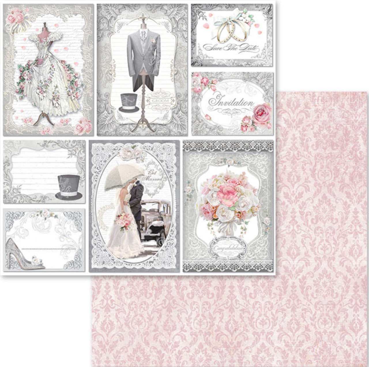 Stamperia Wedding Paper Pack 12” x 12”