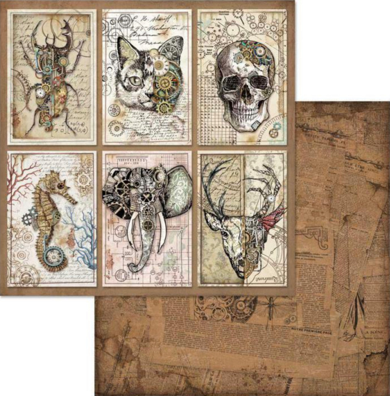 Paquete de papel Stamperia Mechanical Fantasy 12" x 12"