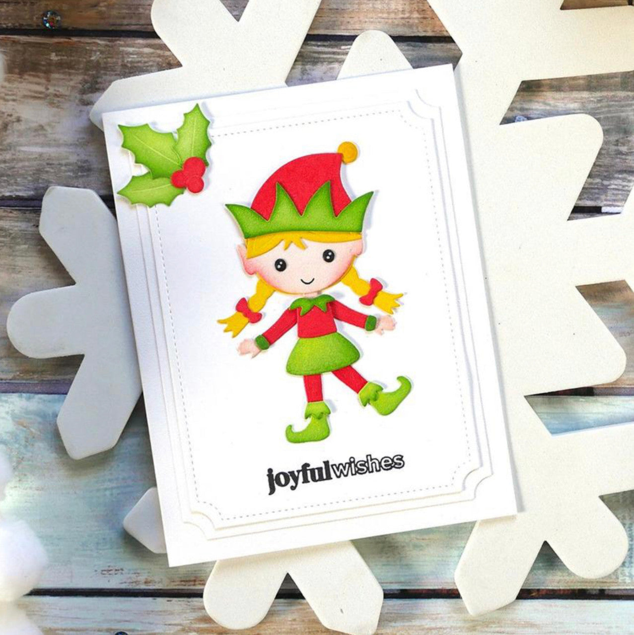 Elizabeth Craft Designs Juego de troqueles de elfo navideño - Ella