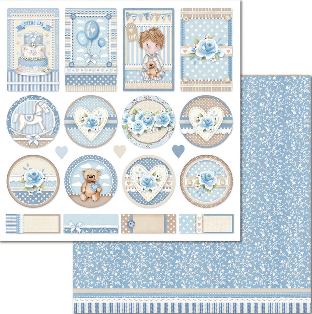 Paquete de papel Stamperia Little Boy 12" x 12"