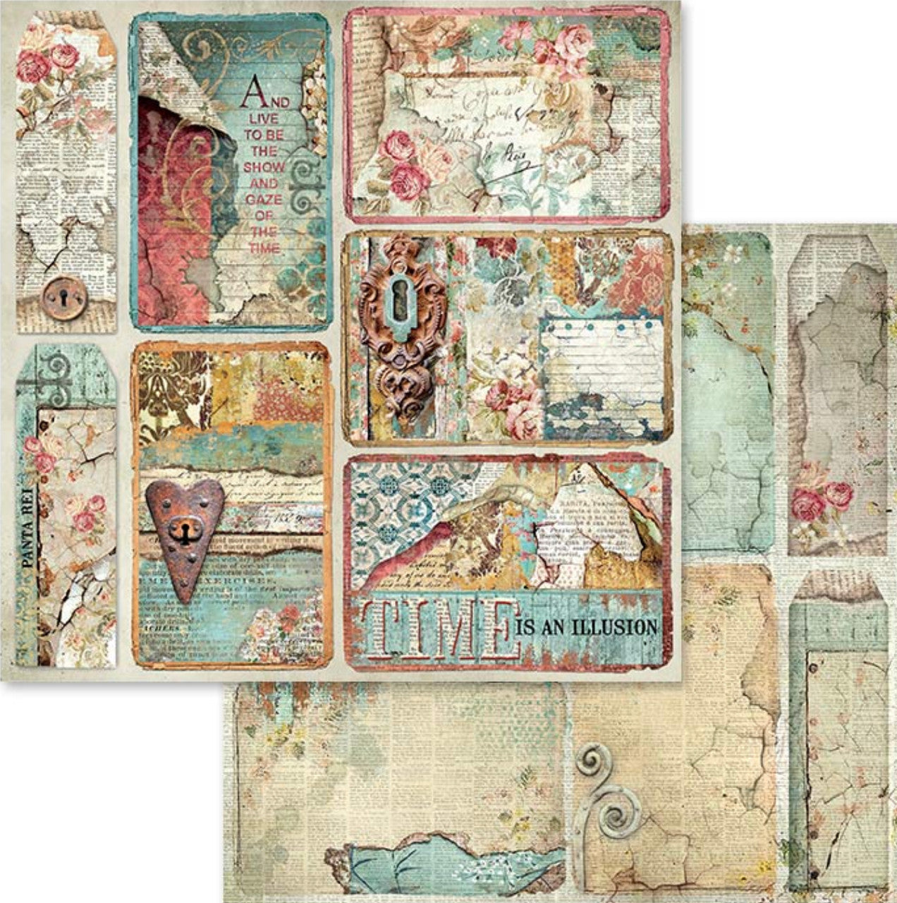 Stamperia Time Is An Illusion Paper Pack 12 x 12