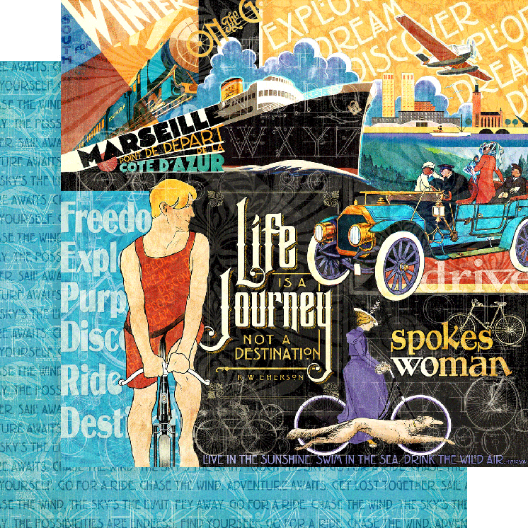 Paquete de colección Graphic 45 Life's a Journey 12" x 12"