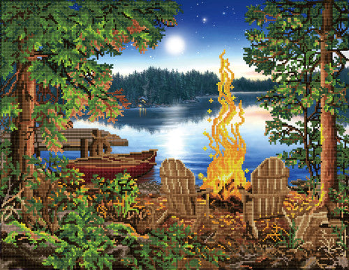 Diamond Dotz Lakeside Red Canoe