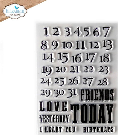 Elizabeth Craft Designs Calendar Numbers Stamp Set