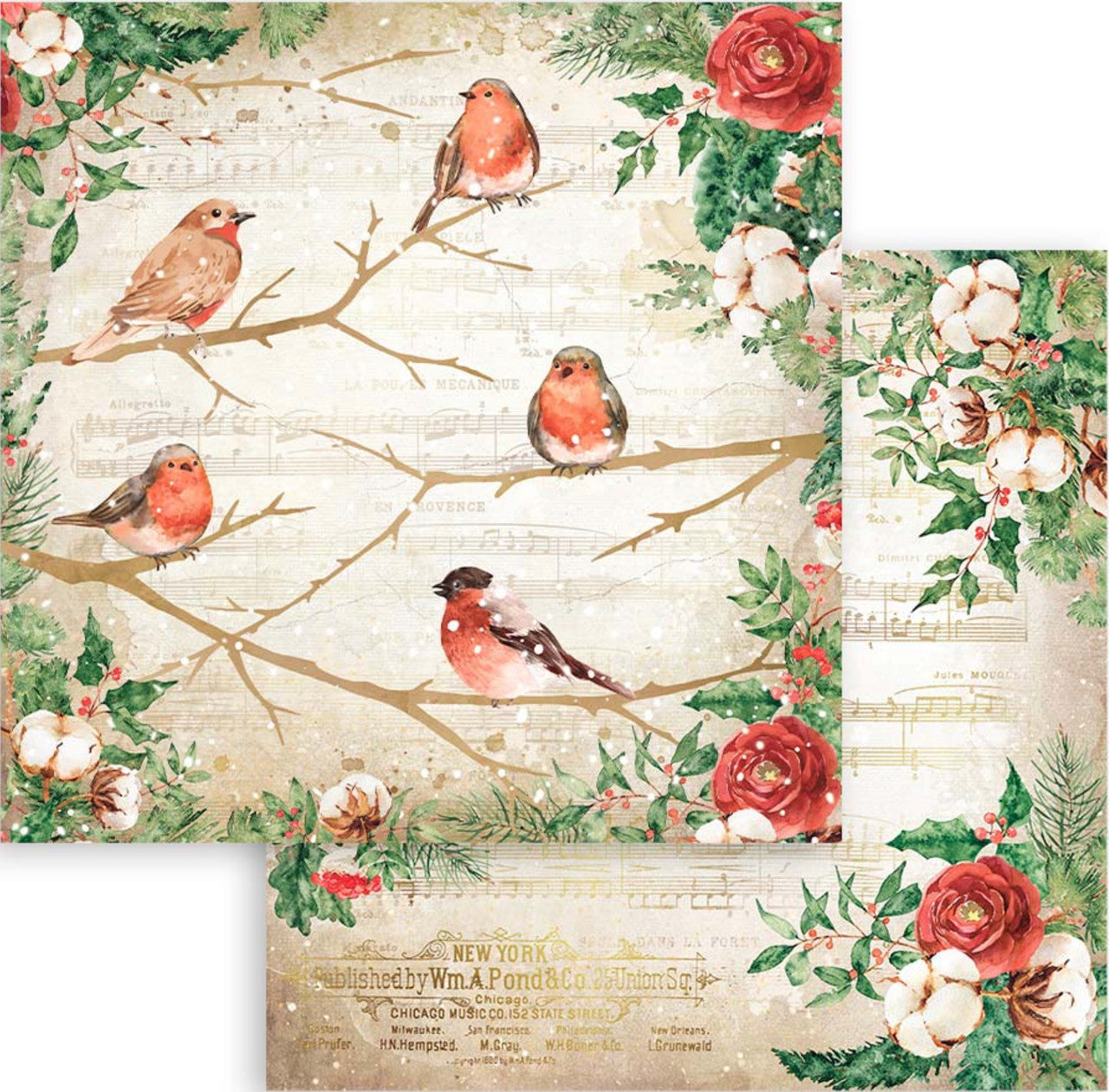 Stamperia Romantische Collectie - Huis voor de Feestdagen 30 x 30 cm Papiercollectie