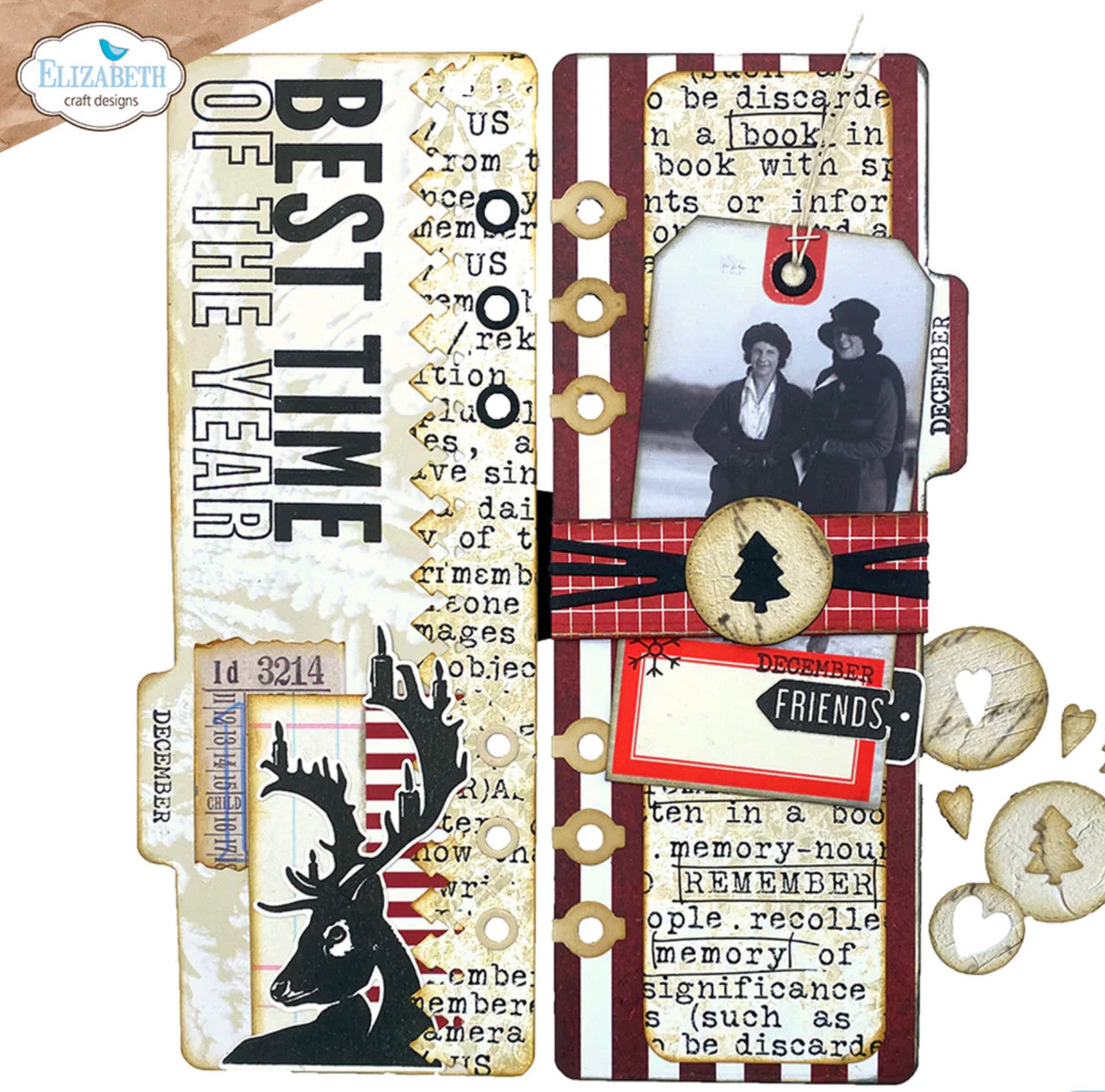 Elizabeth Craft Designs Happy Holidays-stempel