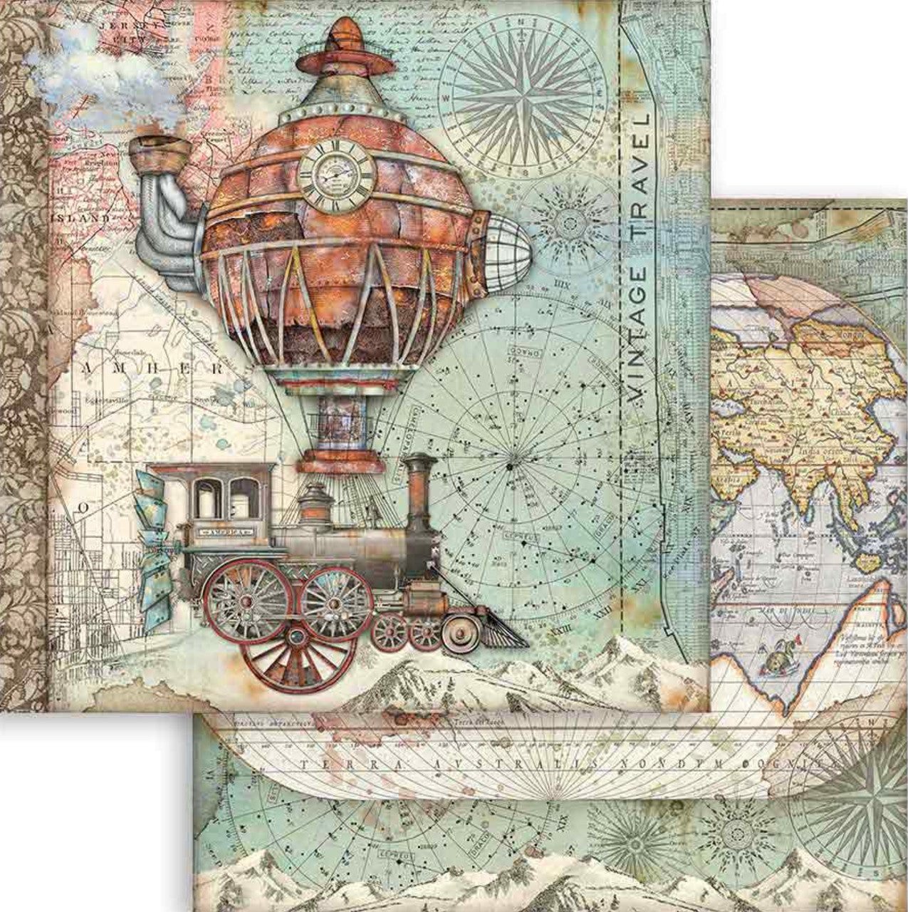 Stamperia Sir Vagabond Paquete de papel de 12" x 12"