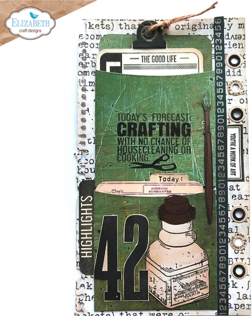 Elizabeth Craft Designs Inkt Met Journaling Cards Stempelset