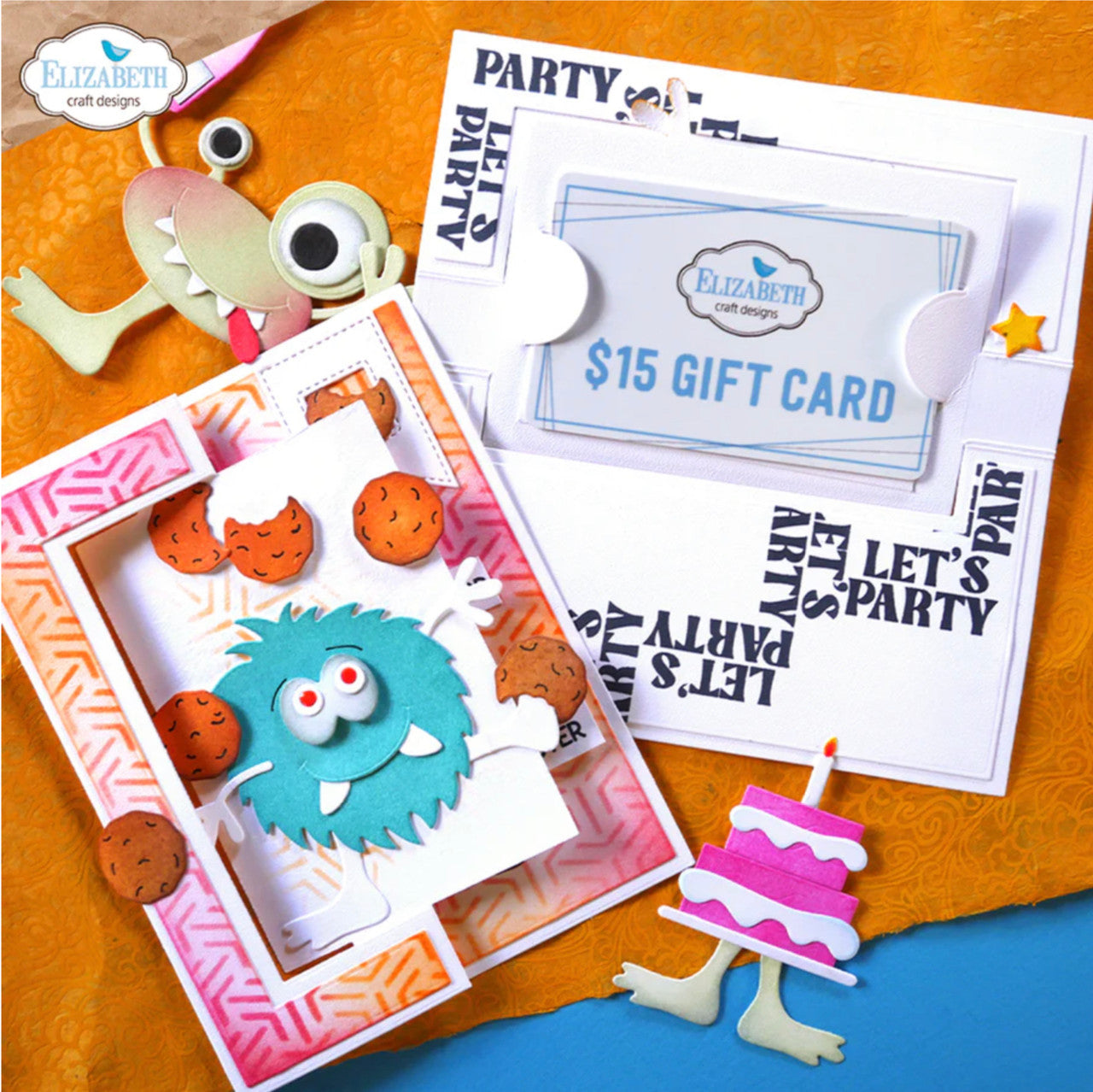 Elizabeth Craft Designs Juego de troqueles para tarjetas de cumpleaños