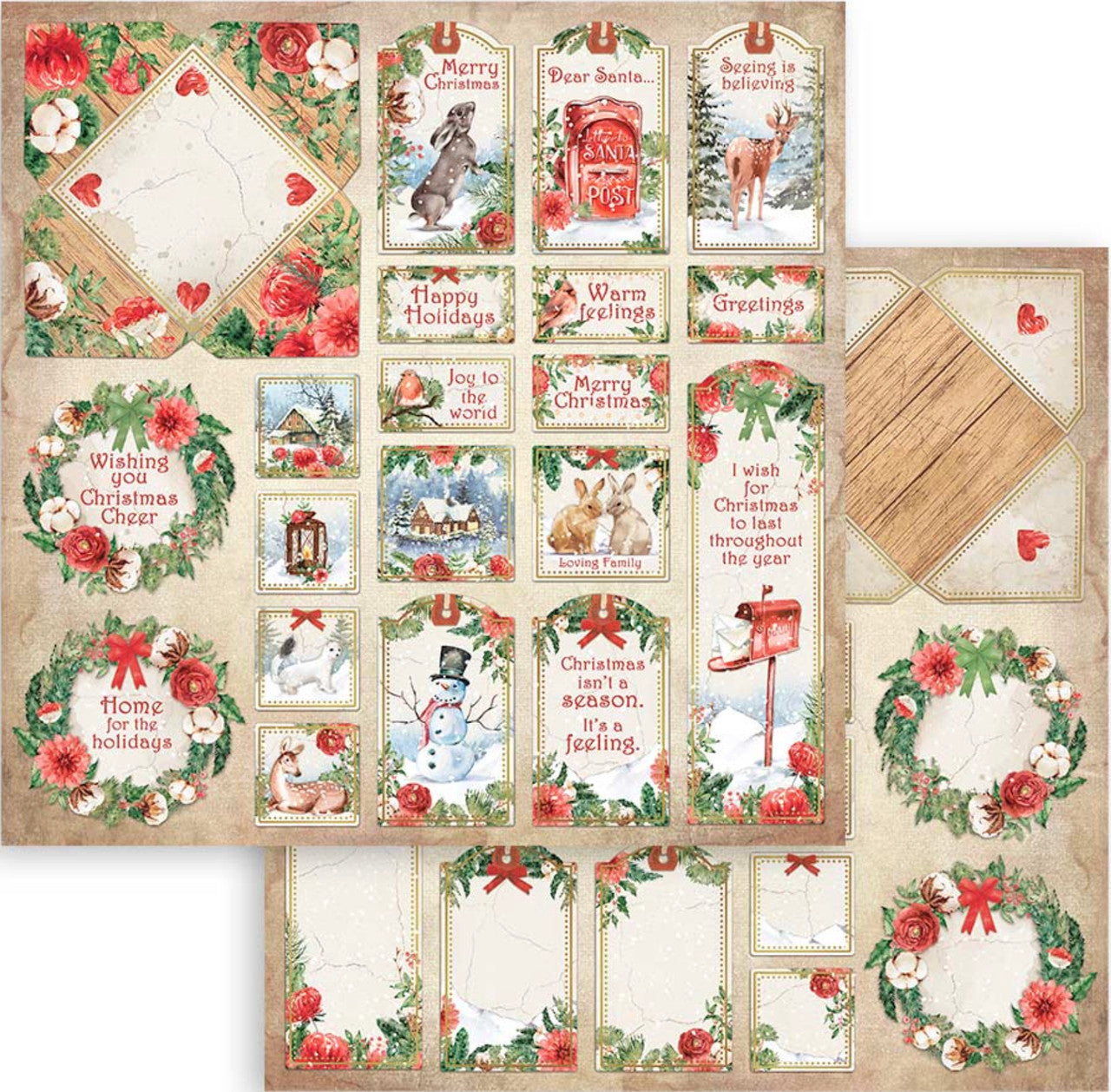 Stamperia Romantische Collectie - Huis voor de Feestdagen 30 x 30 cm Papiercollectie