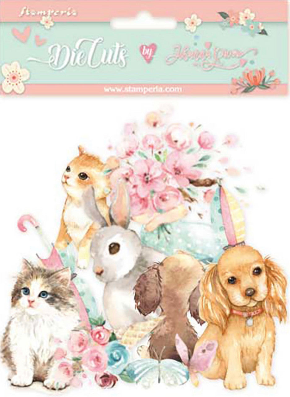 Stamperia Troqueles Círculo de Amor Gatos, Perros y Adornos