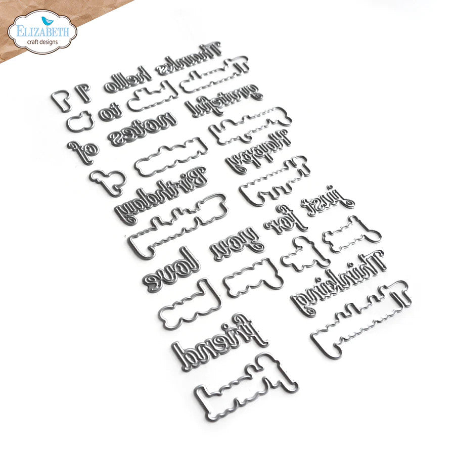 Elizabeth Craft Designs Juego de troqueles de palabras cotidianas con elementos cotidianos