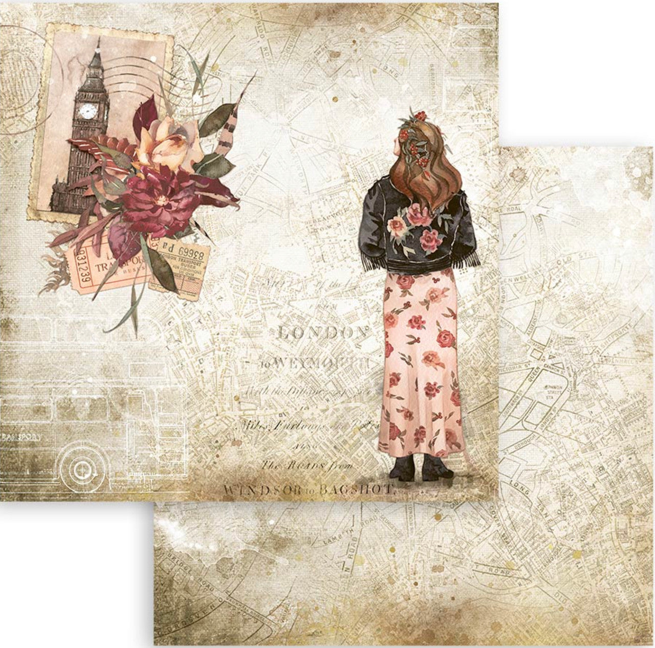 Colección Romántica Stamperia - Colección de papel Our Way 12" x 12"