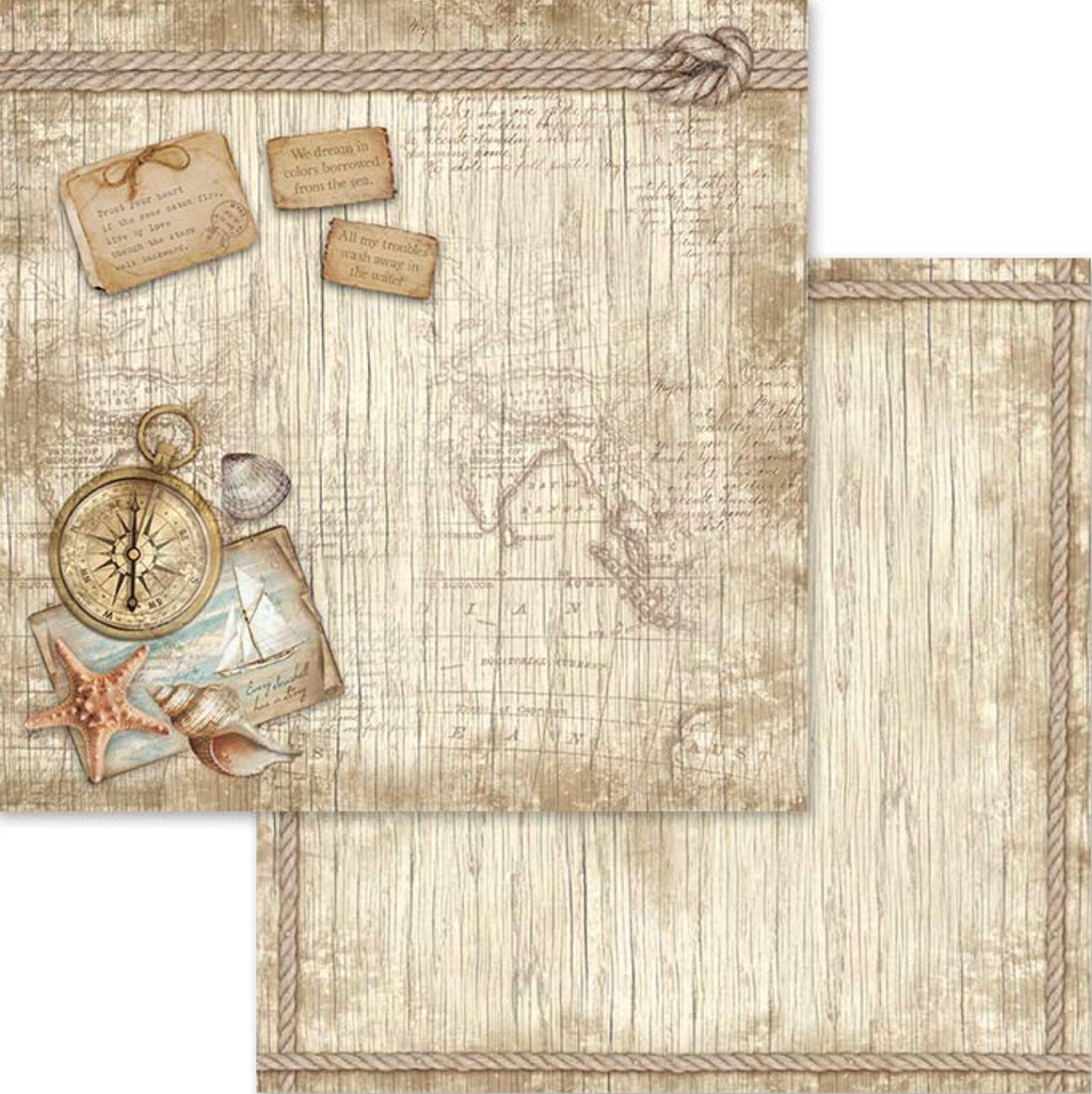 Paquete de papel Stamperia Sea Land 12" x 12"