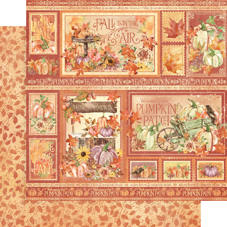 Paquete de colección Graphic 45 Hello Pumpkin 12x12 con pegatinas