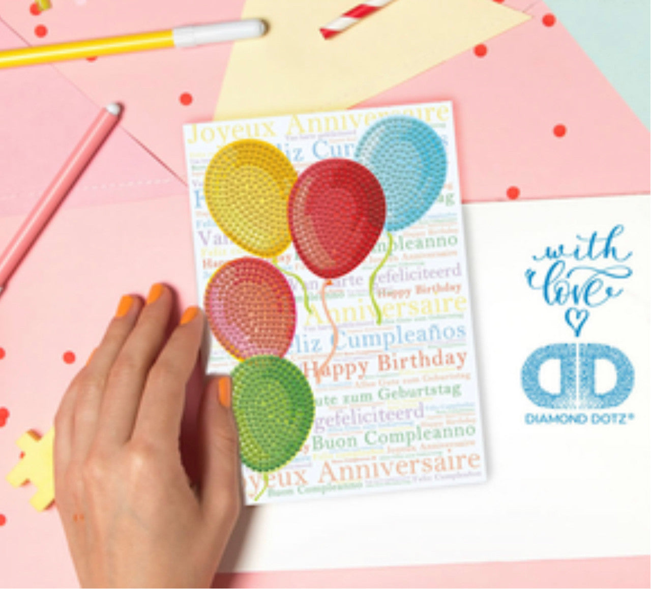 Globos Diamond Dotz en lo alto Tarjetas de felicitación