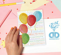 Diamond Dotz Balloons on High Greeting Card