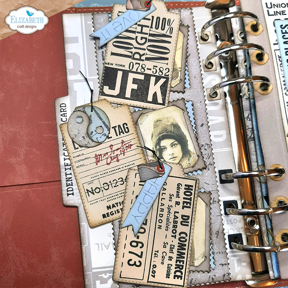 Elizabeth Craft Designs Planner Essentials Travels From the Past 3 Clear Stamp Set