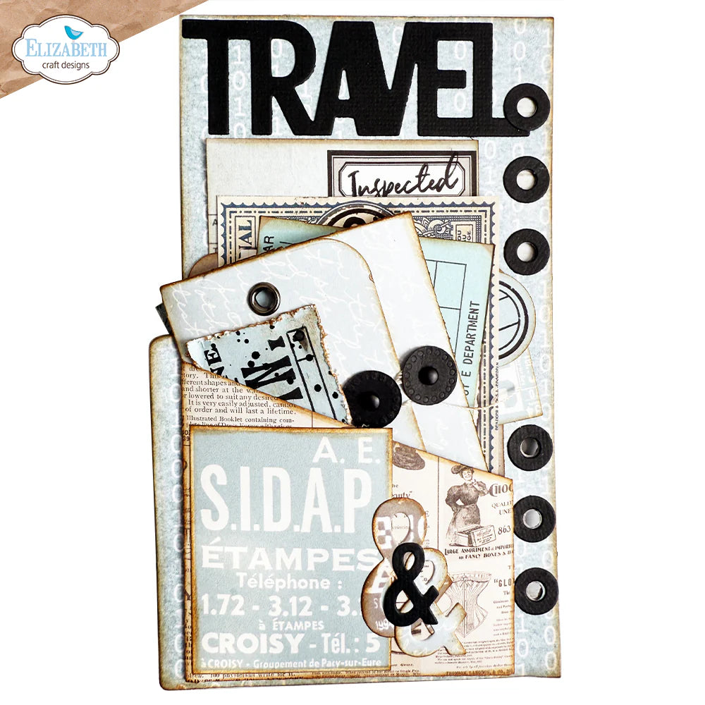 Elizabeth Craft Designs Slanting Library pocket with Bag Die