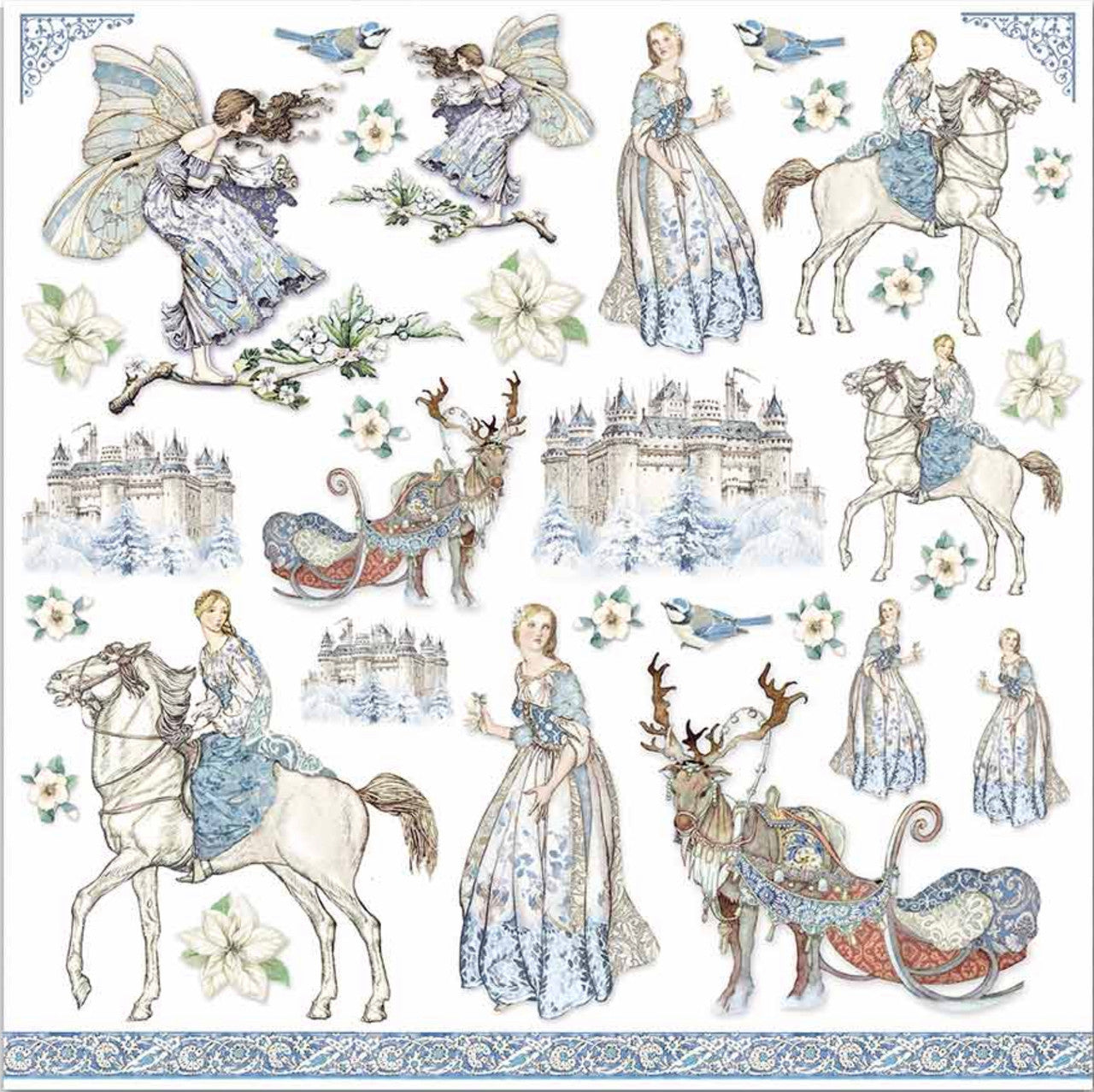 Stamperia Winter Tales Paquete de papel de doble cara 6" x 6"