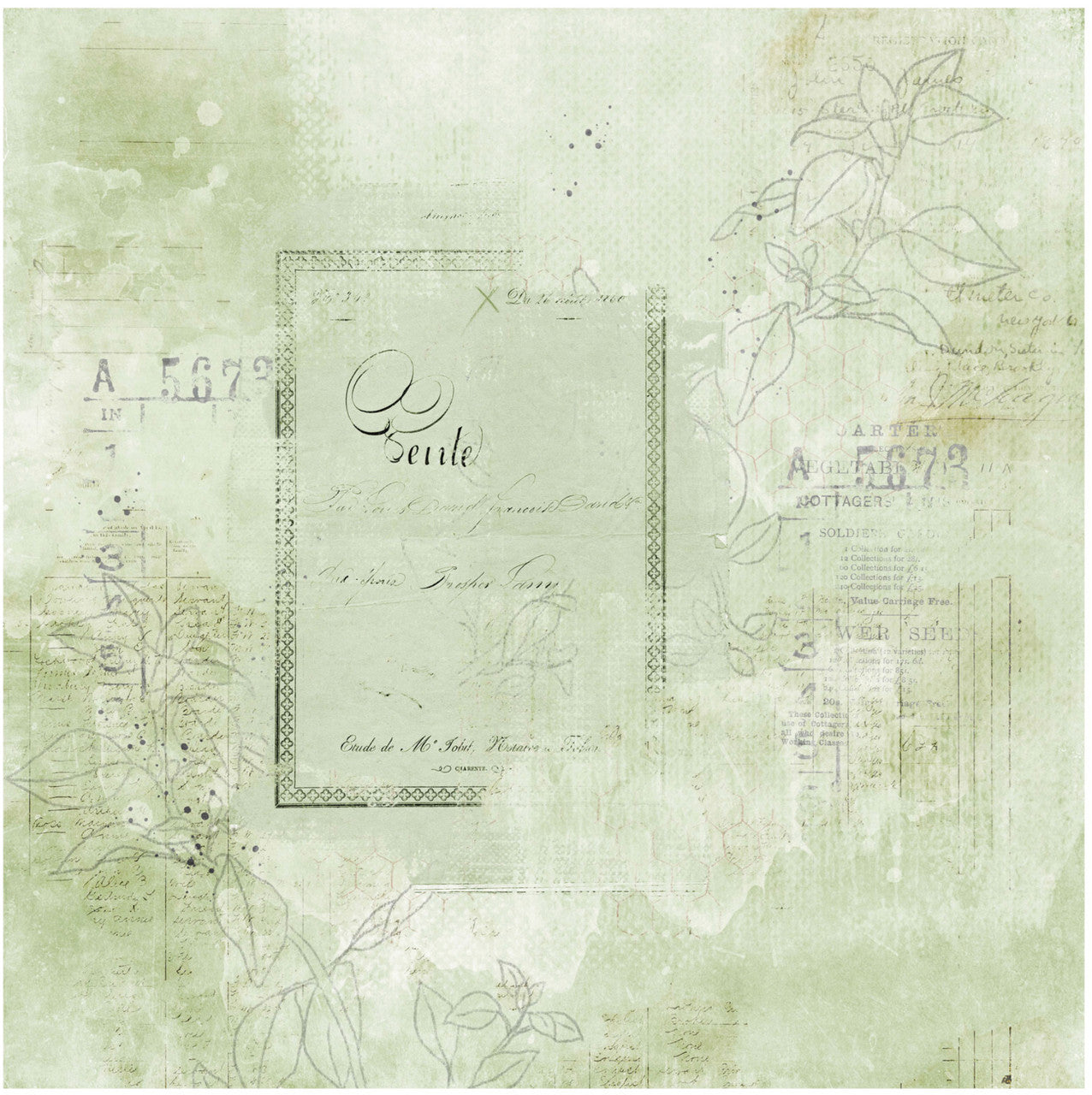 49 and Market Vintage Artistry Sage 12 x 12 Collection Pack