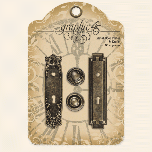 Graphic 45 Metal Door Plates & Knobs