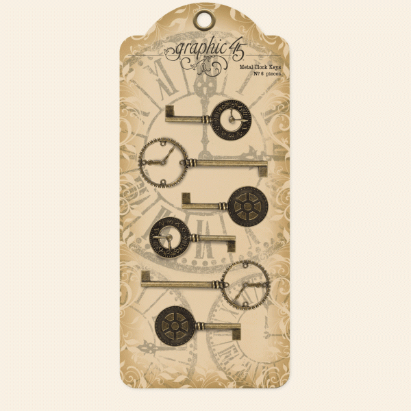 Graphic 45 Metal Clock Keys - Kreative Kreations