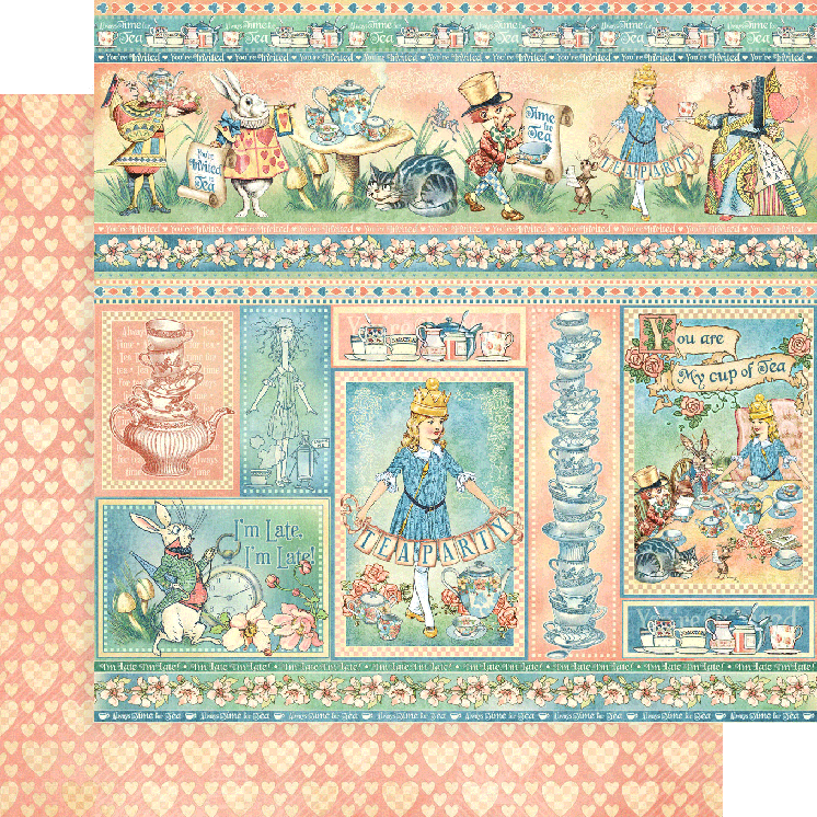 Grafisch 45 Alice's Tea Party-collectiepakket van 30 x 30 cm