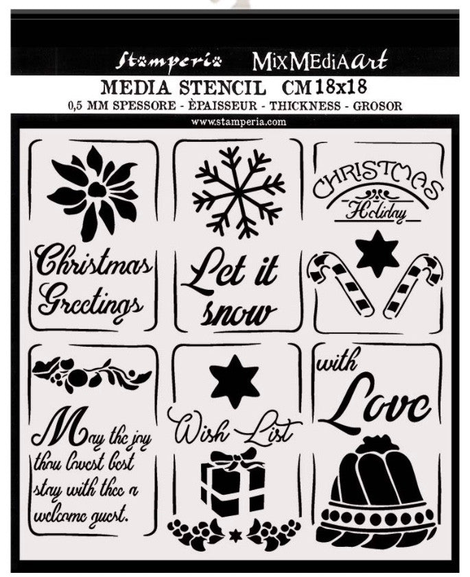 Stamperia Thick Christmas Tags Stencil