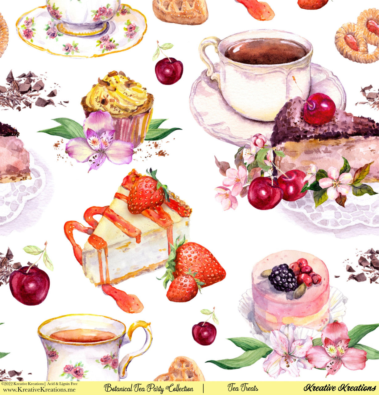 Kreative Kreations Botanical Tea Party 12” x 12” Paper Collection