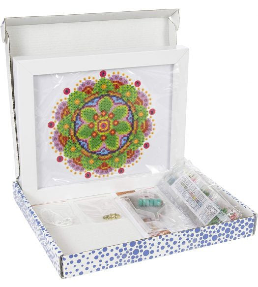 Mandala de flores Diamond Dotz con marco