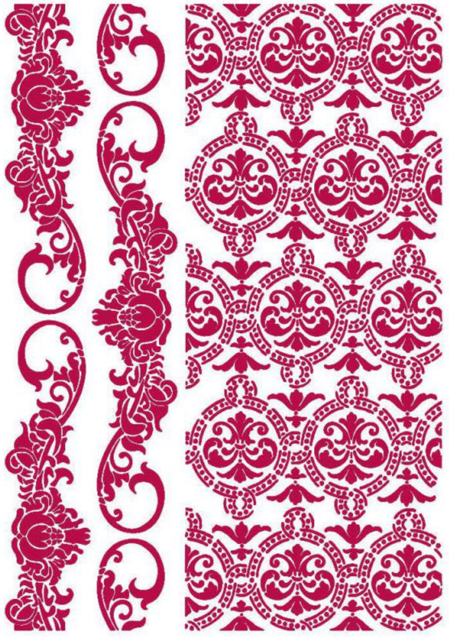 Stamperia Stencil G Romantic Journal Border & Texture