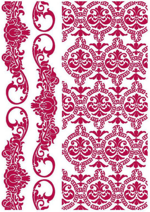 Stamperia Stencil G Romantic Journal Border & Texture
