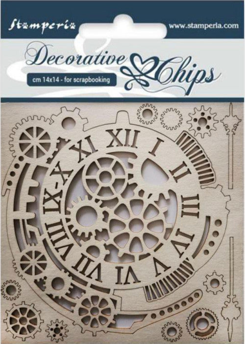 Fichas Decorativas Stamperia - Engranajes y Relojes