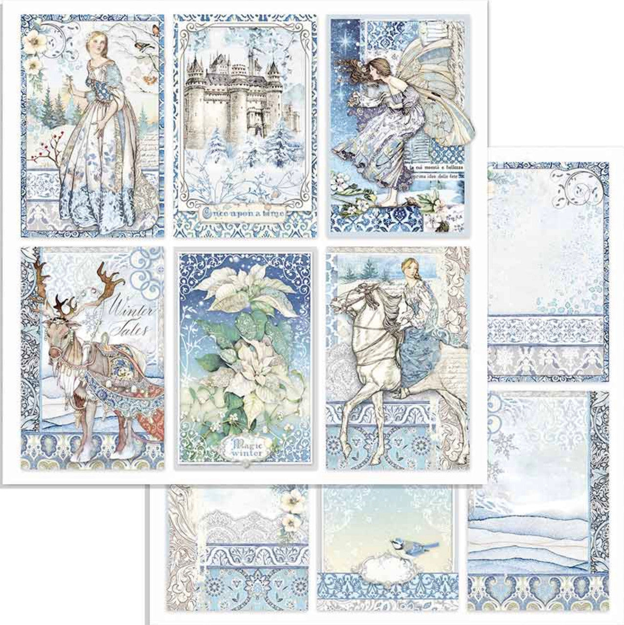 Stamperia Winter Tales Paquete de papel de doble cara 6" x 6"