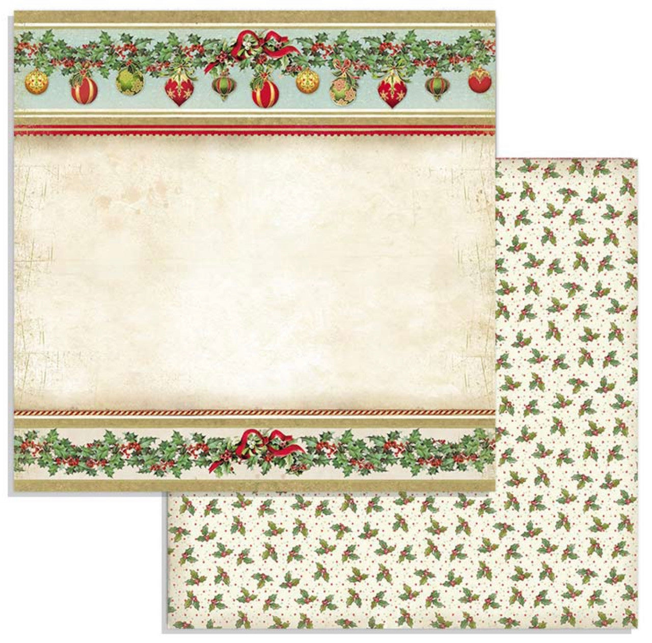 Paquete de papel navideño clásico Stamperia 8" x 8"