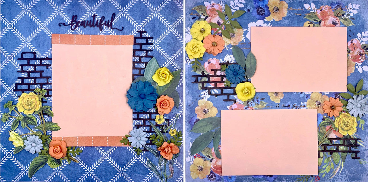 Mooie bloemen lay-out van 2 pagina's