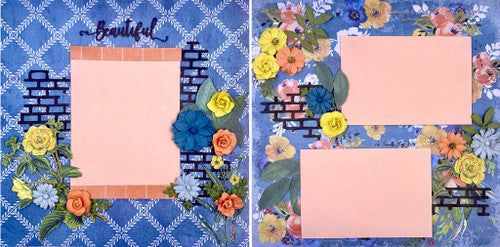 Mooie bloemen lay-out van 2 pagina's