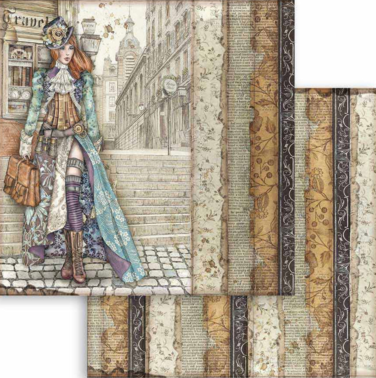 Stamperia Lady Vagabond 12” x 12” Paper Pack