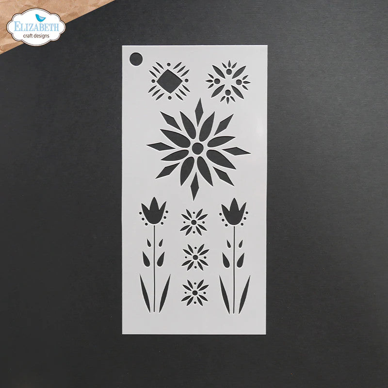 Elizabeth Craft Designs Floral Stencils (4 pk)