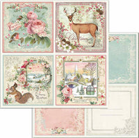Stamperia Pink Christmas Double Faced Paper Pack 6” x 6”