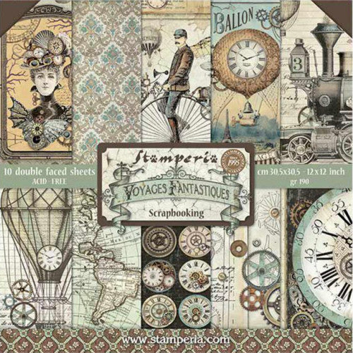 Stamperia Voyages Fantastiques 12” x 12” Paper Pack