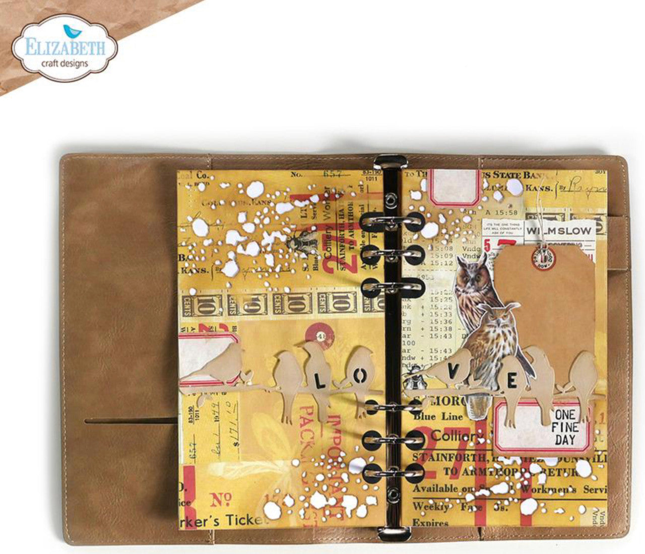 Elizabeth Craft Designs Planner Essentials 38 - Vogels op Splatter-pagina