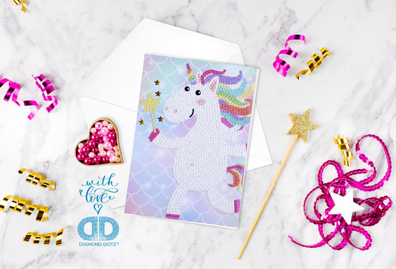 Deseo de unicornio Diamond Dotz Tarjetas de felicitación
