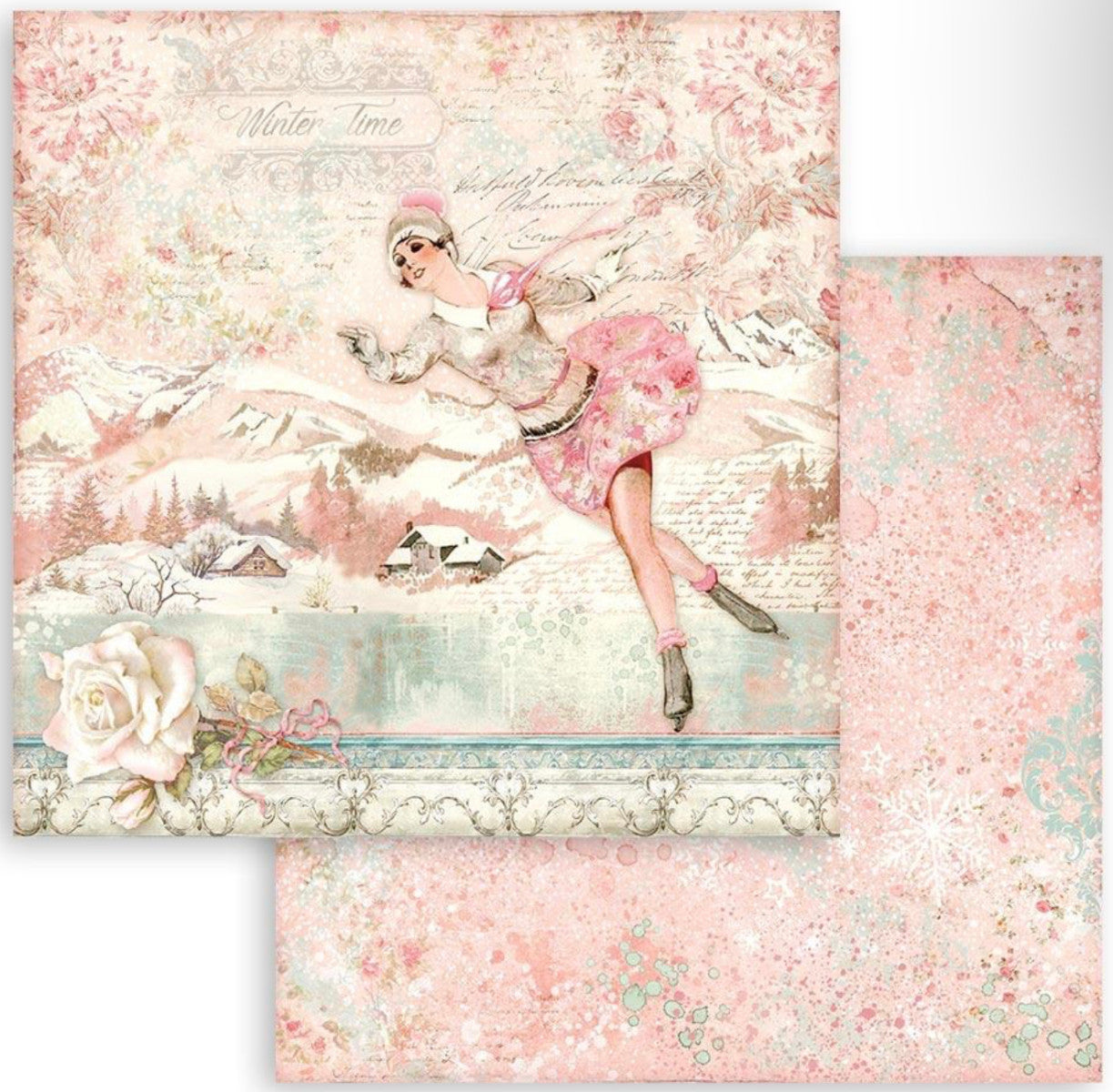 Stamperia Paquete de papel de doble cara Sweet Winter, 12" x 12"