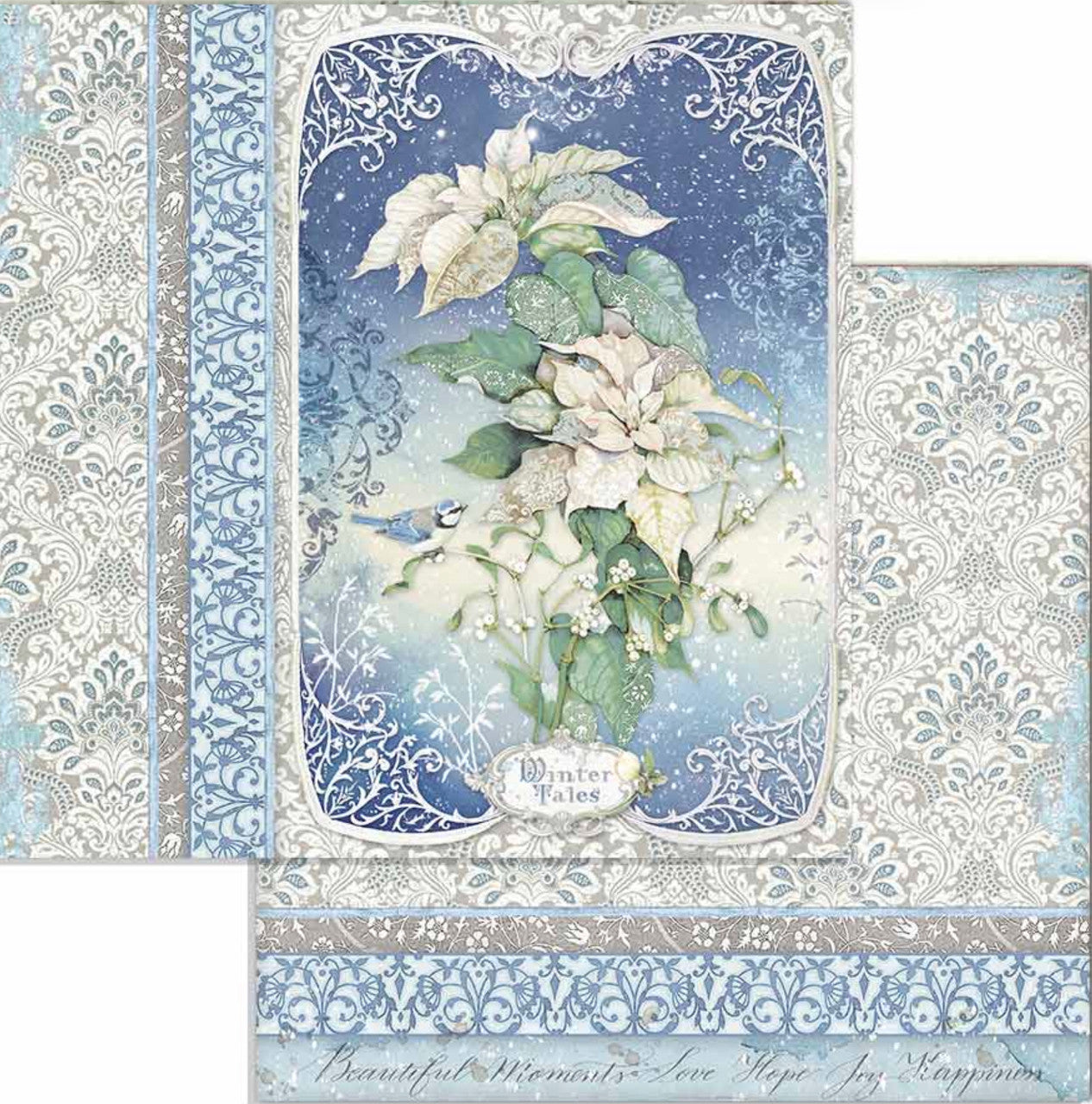 Stamperia Winter Tales Paquete de papel de doble cara 6" x 6"
