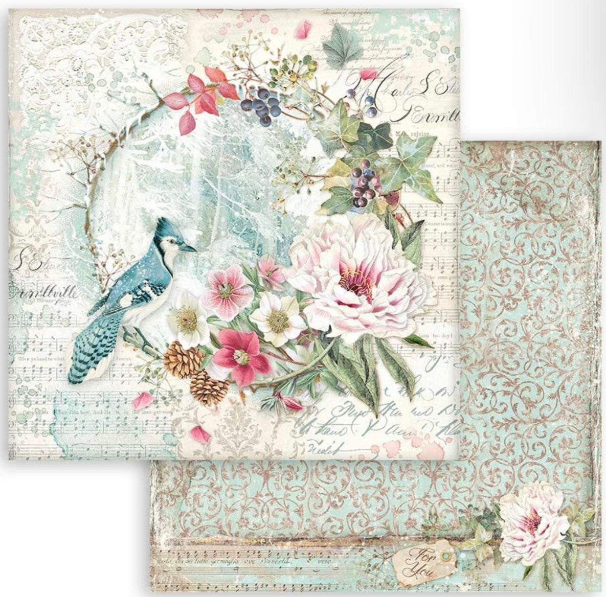 Stamperia Paquete de papel de doble cara Sweet Winter, 12" x 12"