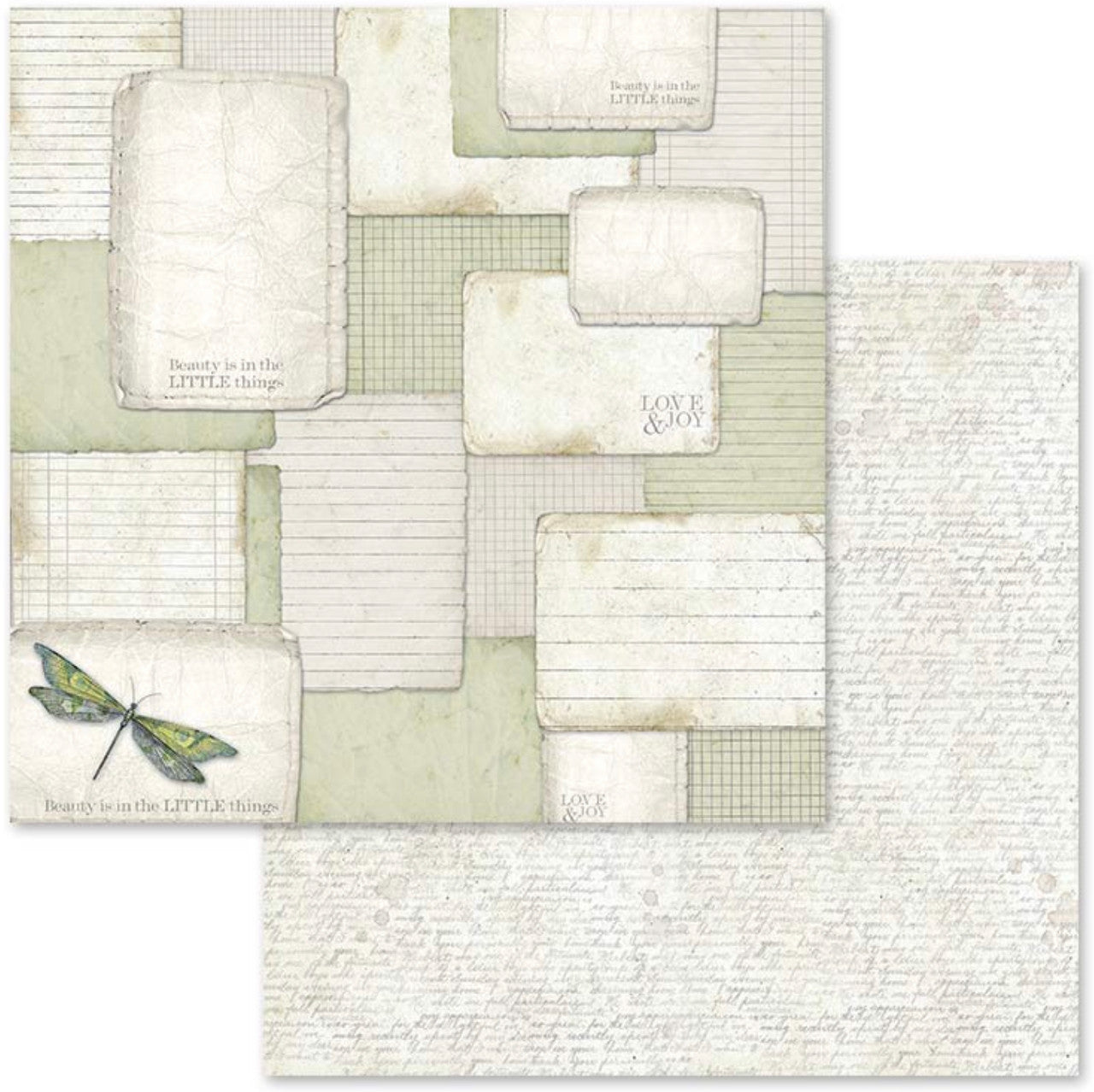 Paquete de papel Stamperia Letras y Flores 12" x 12"