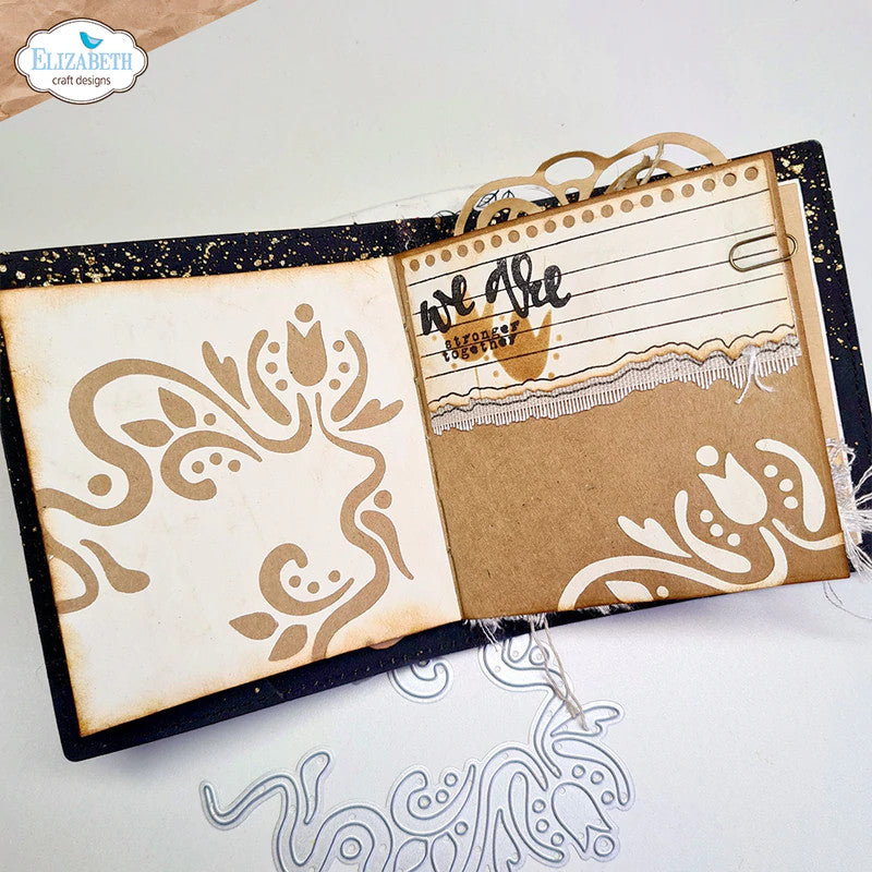 Elizabeth Craft Designs Floral Flourish metalen matrijs
